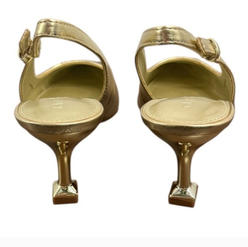 Size 11! Katy Perry Collections Gold Pointed Heels - Picture 2 of 5